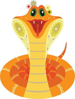 Smiled orange snake clipart