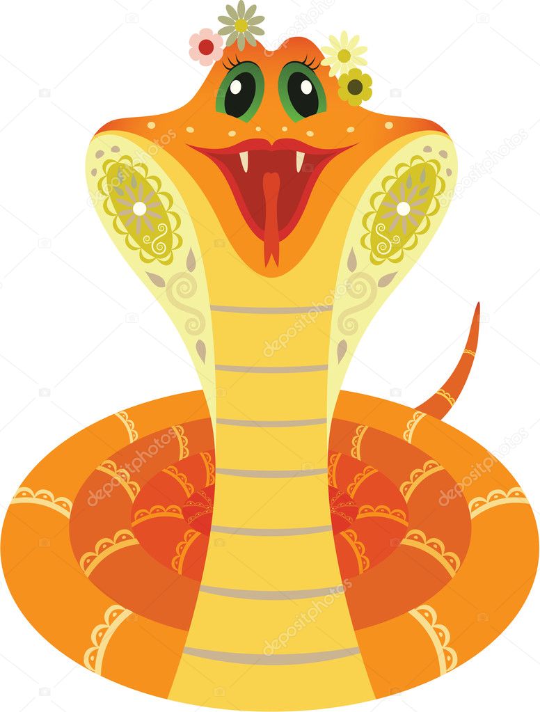 Smiled orange snake