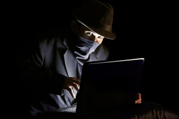Комп'ютер хакерів — стокове фото
