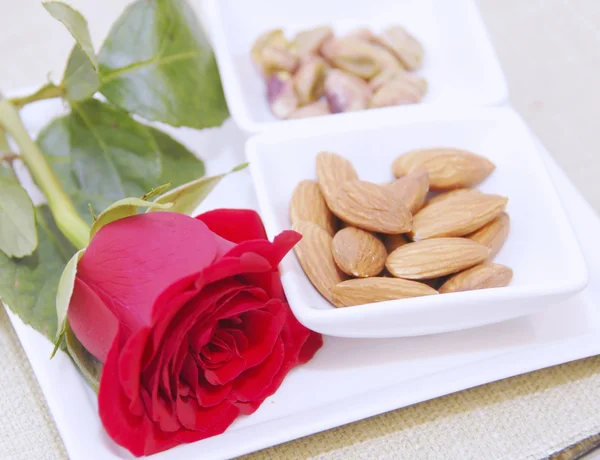 Rose med nötter — Stockfoto