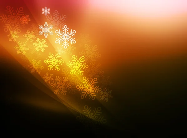 Flocos de neve com fundo brilhante e colorido — Fotografia de Stock