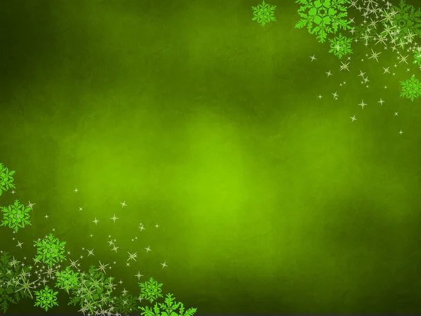 Green snow flakes — Stock Photo, Image