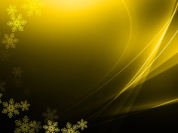 Goldene Schneeflocken mit goldenem Hintergrund — Stockfoto