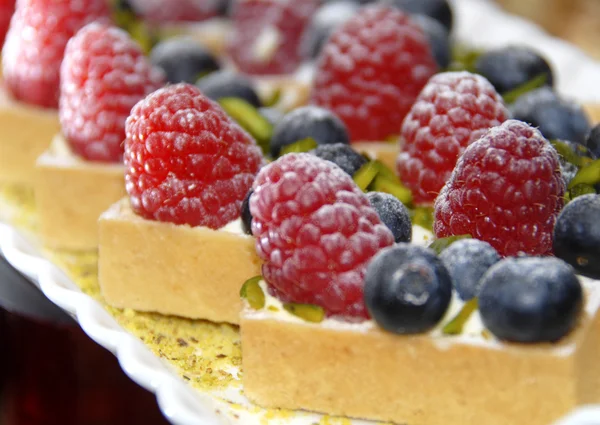 stock image Cheese cake with raspberry and blueberry