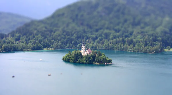 Stock image Bled lake slovenia tilt shift