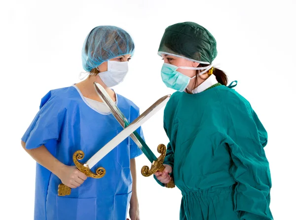 Paar van arts medische competitie — Stockfoto