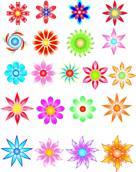 stock vector Colored Flowers 1