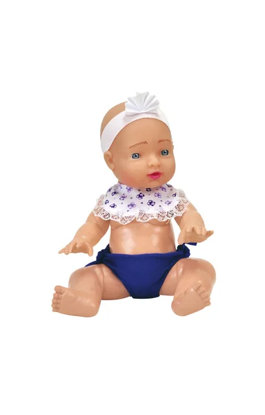 Szép ülő baba elszigetelt fehér background — Stock Fotó