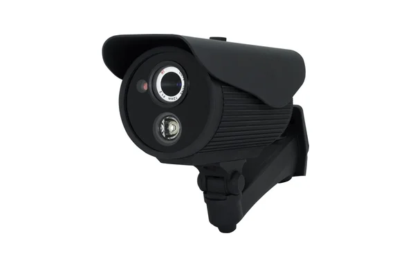 Telecamera di sicurezza nera infrarossa isolata su sfondo bianco — Foto Stock