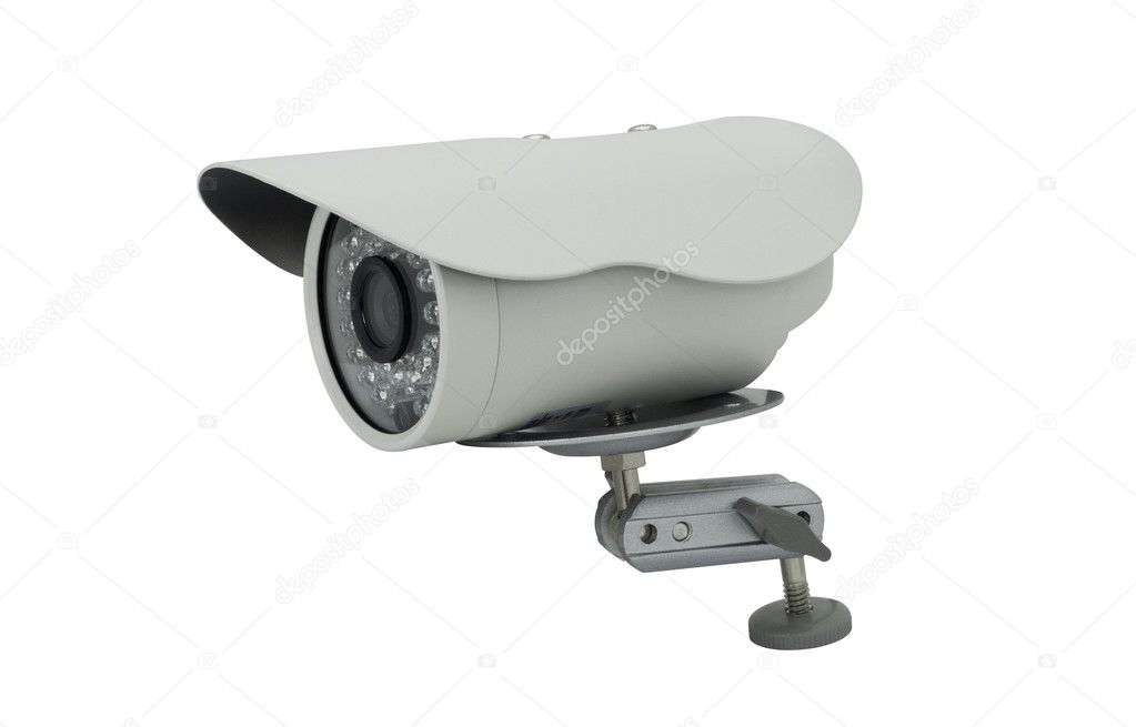 Security camera infra red isolated on white background
