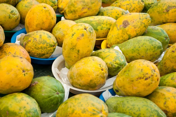 Close of many papayas — Stock Photo, Image