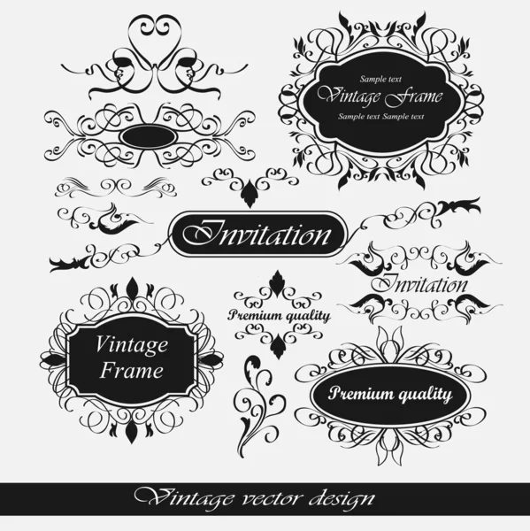 stock vector Vector set: calligraphic design