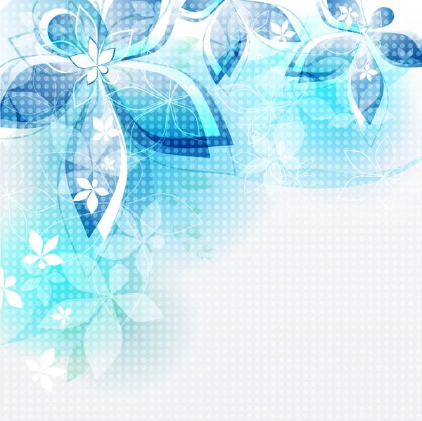 Abstracte achtergrond blauwe bloemen — Stockvector