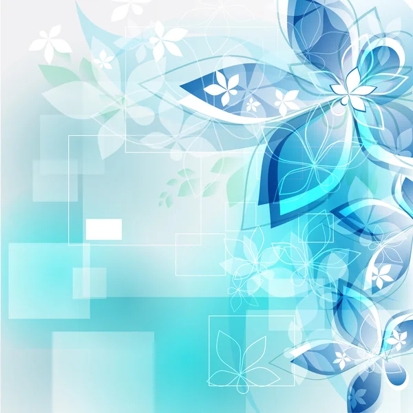 Astratto sfondo fiori blu — Vettoriale Stock