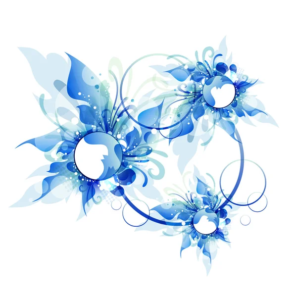 Abstract background blue flowers — Stock Vector