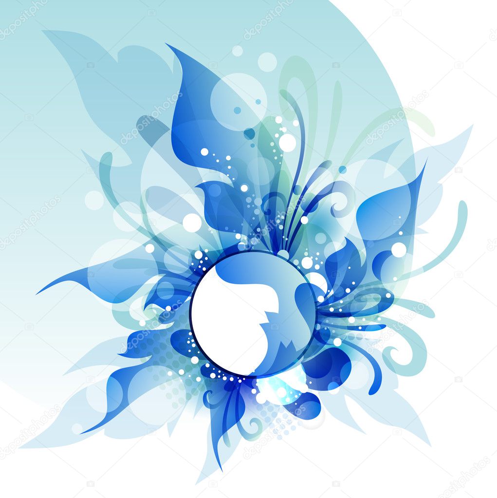 Abstract background blue flowers