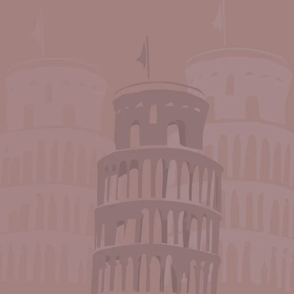 Torre inclinada de Pisa fondo — Vector de stock