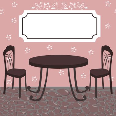 Summer cafe with banner clipart