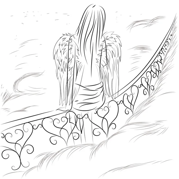 Ангел у небі Стокова Ілюстрація