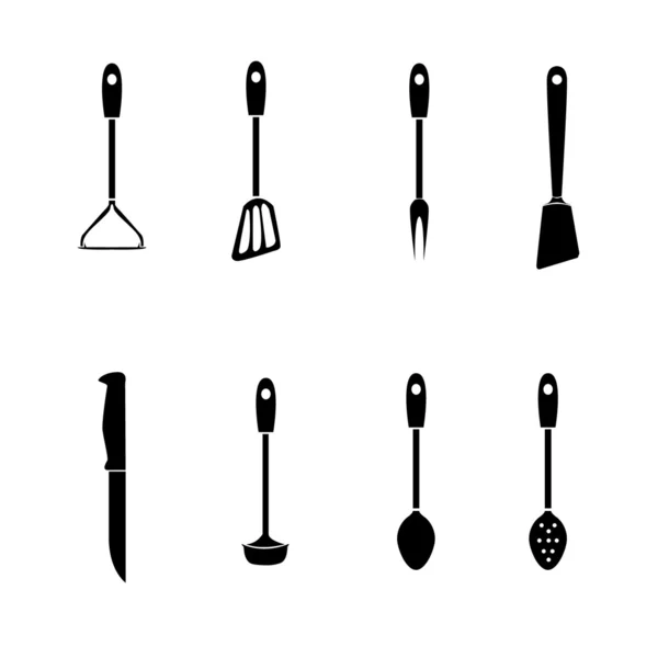 Кухонні приналежності іконки Стокова Ілюстрація