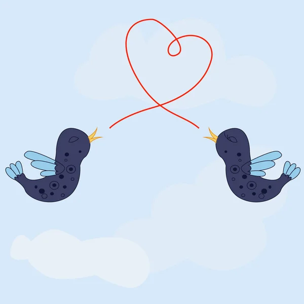 Birds song love — Stock Vector