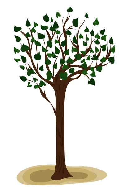 Дерево з зеленим листям — стоковий вектор