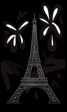 Eiffel tower on black clipart