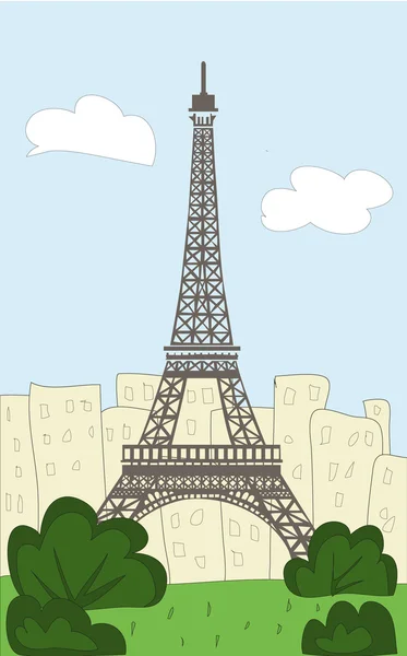 Torre Eiffel del fumetto — Vettoriale Stock