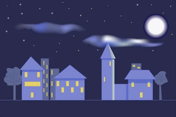 Νύχτα πόλη — Διανυσματικό Αρχείο