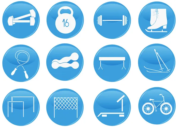 Ikoner för sport och fitness — Stock vektor