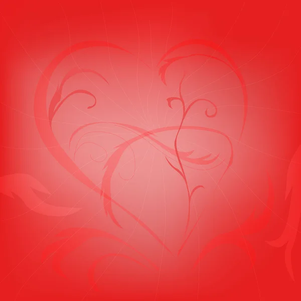 Красное кудрявое сердце — стоковый вектор
