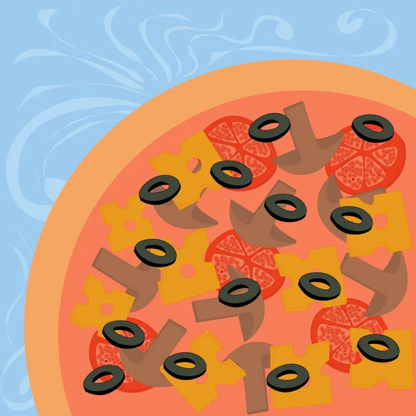 Pizza ile arka plan — Stok Vektör