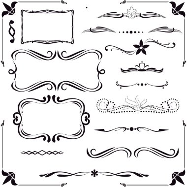 Set of calligraphic design elements clipart