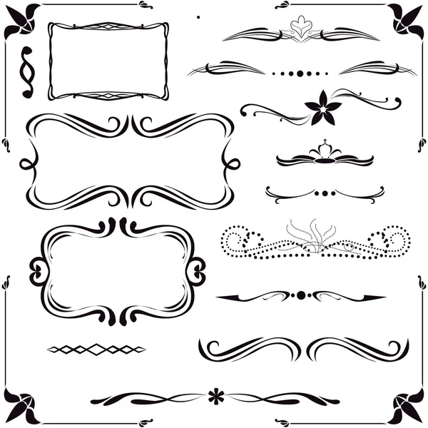 Conjunto de elementos de diseño caligráfico Vector de stock