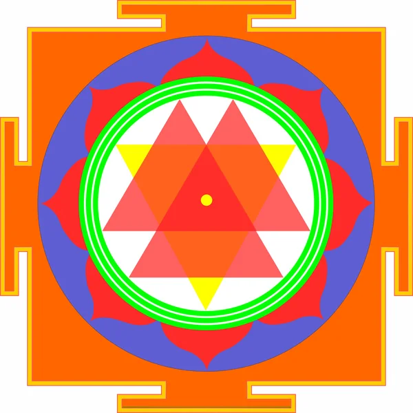 什里 · 杜尔加-yantra — Φωτογραφία Αρχείου