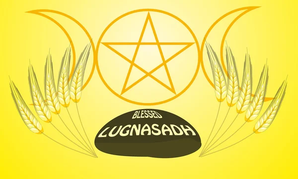Cartão de felicitações Lugnasadh (Lammas) — Vetor de Stock