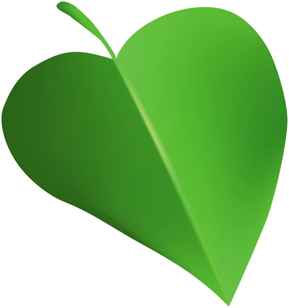 stock vector Green heart-like leaf