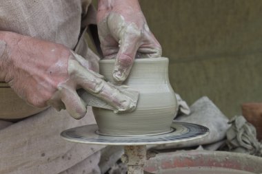 Ancient pottery handicraft clipart