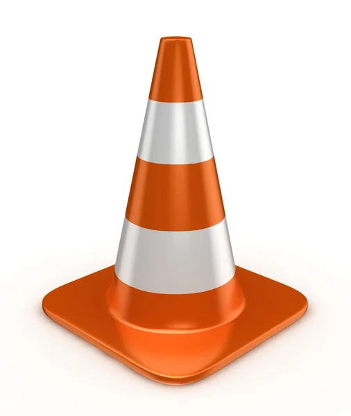 Cone de tráfego isolado sobre branco — Fotografia de Stock