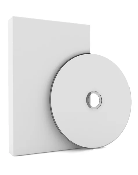 3d blank box and cd disk — Stock Photo, Image