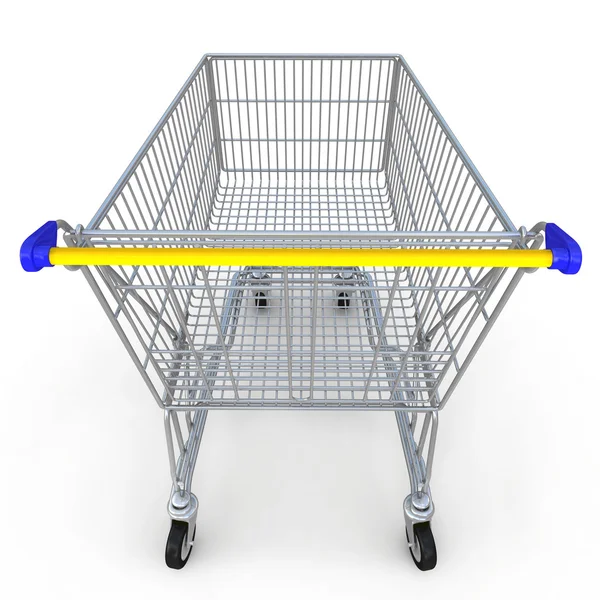 3D nákupní vozík izolovaných na bílém pozadí — Stock fotografie