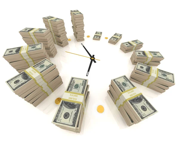 Tempo é dinheiro. Isolado em branco — Fotografia de Stock