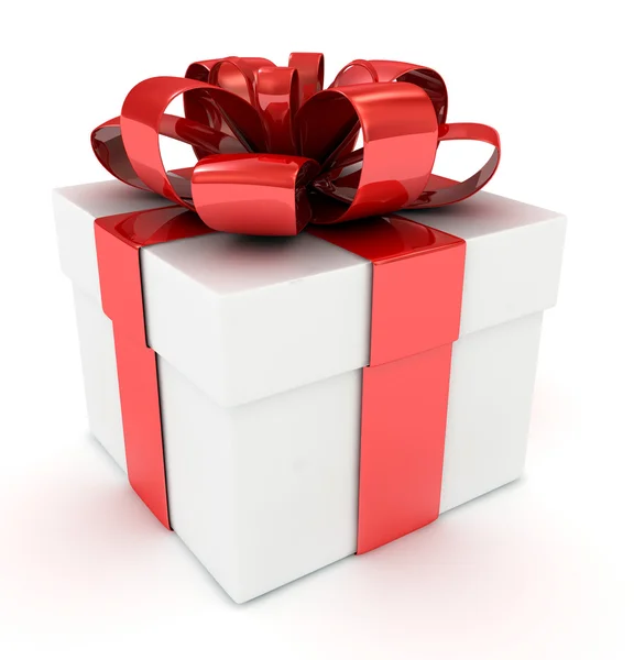 Белая коробка подарков. 3D изображение . — стоковое фото