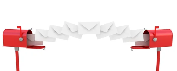 Caixas de correio com muitas letras — Fotografia de Stock