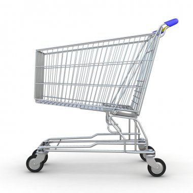 3d shopping cart isolated
