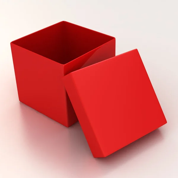 Boîte ouverte rouge — Photo