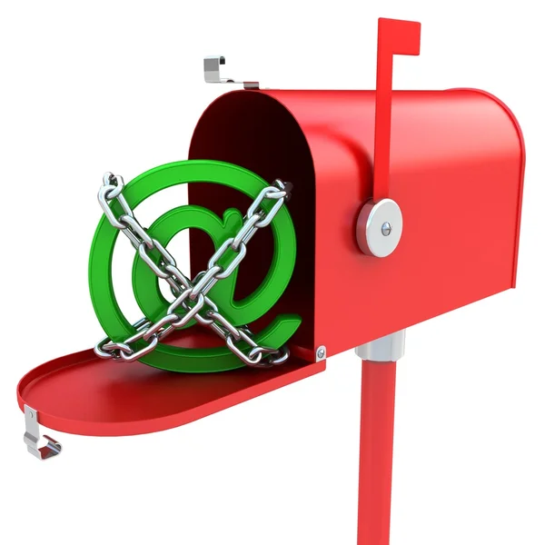 Skrzynki pocztowej e-mail logo wewnątrz — Zdjęcie stockowe