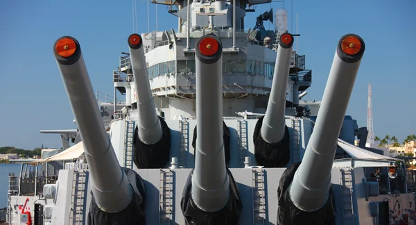 Big guns, slagskepp Royaltyfria Stockfoton