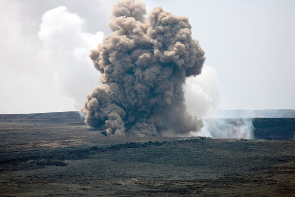 Kilauea Caldera Smoking, Big Island, Hawaii