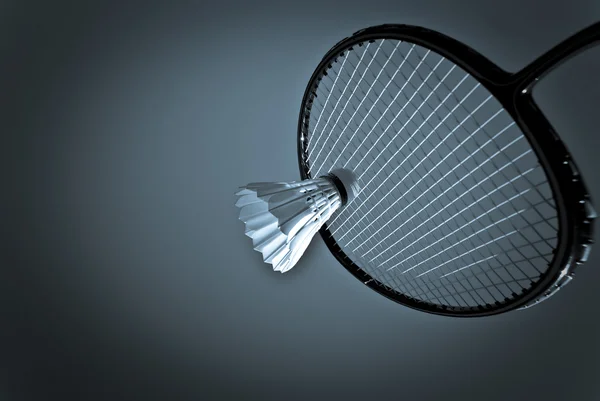 Badmintonracket och boll — Stockfoto